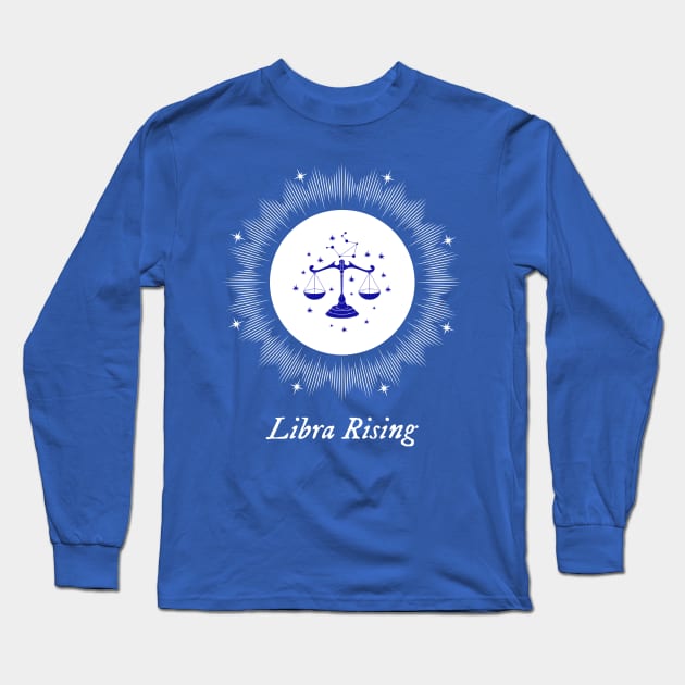 Libra Rising Astrology Chart Zodiac Sign Ascendant Long Sleeve T-Shirt by Witchy Ways